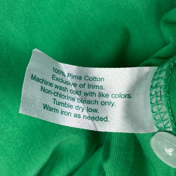 Criquet Players Polo Shirt Mens Medium Green Shamrock Pocket 4 Btn Golf Preppy - Picture 6 of 10